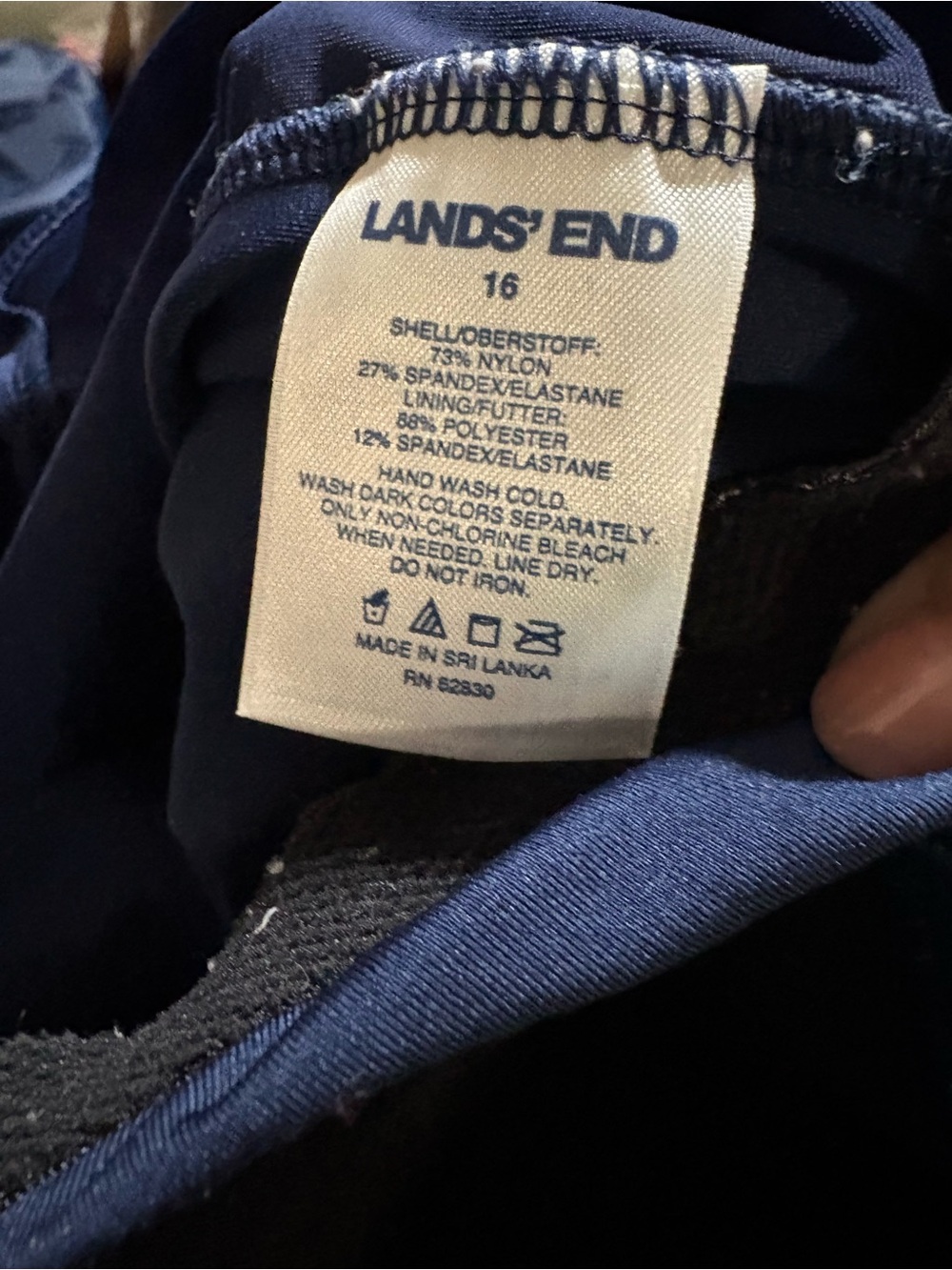 One-Piece Lands End Swimsuit in Aqua Wave Print - Picture 5 of 5